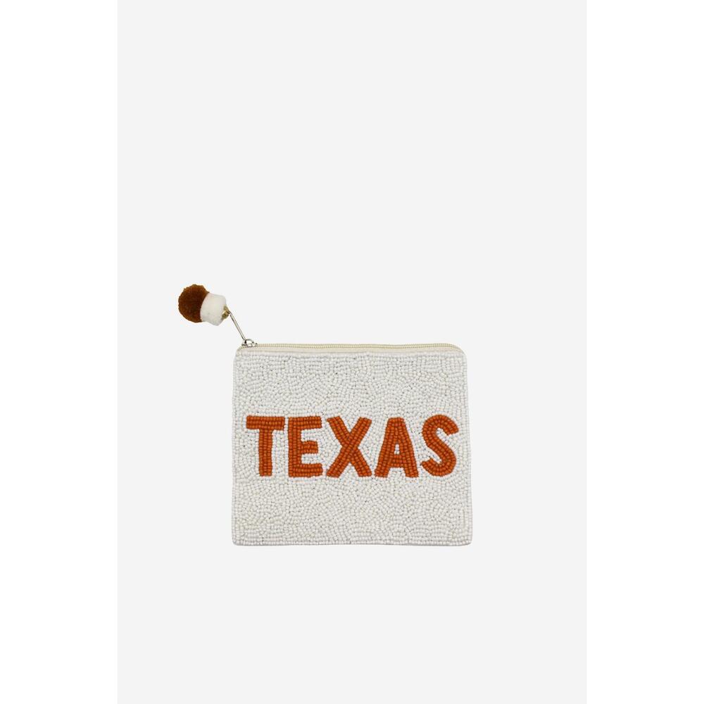 NEW LA CHIC DESIGNS women's texas beaded coin pouch in orange